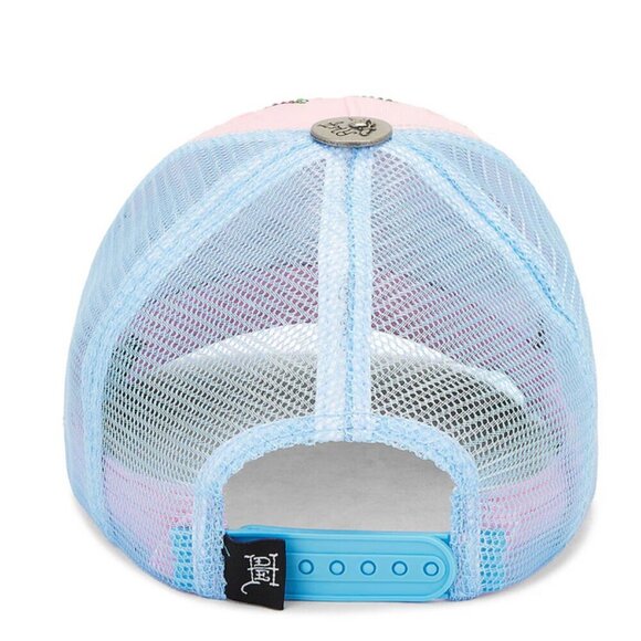 Ed Hardy Rhinestone Cobra Trucker Hat, Pink & Blue Sky, Unisex, NWT - Picture 7 of 7